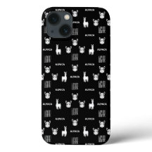 Black and White Alpaca iPhone 13 Cases by Wighar