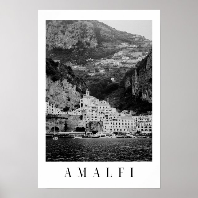 Black and white Amalfi classical poster (Front)