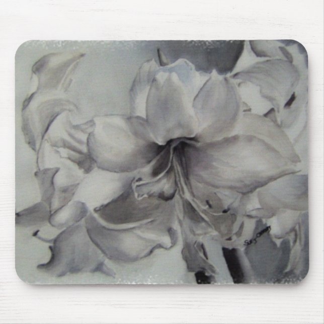 BLACK AND WHITE AMARYLLIS MOUSEPAD (Front)