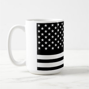 Black and White American Flag Coffee Mug
