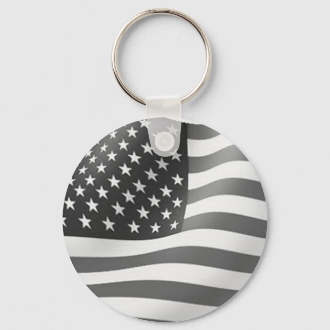 black and white american flag key ring (Front)