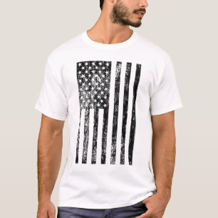 Black and White American Flag Shirt