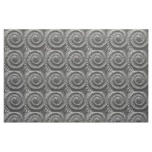 Black and white ammonite fabric