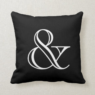 Black And White Ampersand Cushion