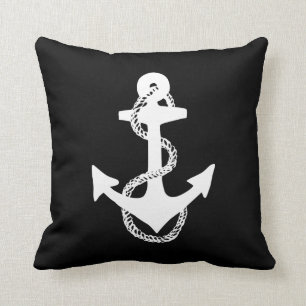 black and white ANCHOR + ROPE - two-sided Cushion