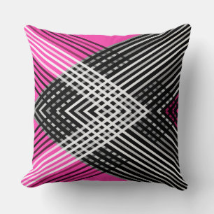 Black and white and grey intertwined stripes on a cushion