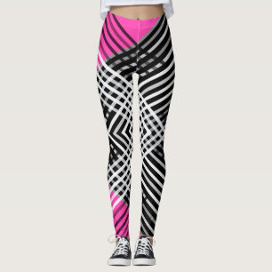 Black and white and grey intertwined stripes on a leggings