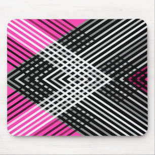 Black and white and grey intertwined stripes on a mouse mat