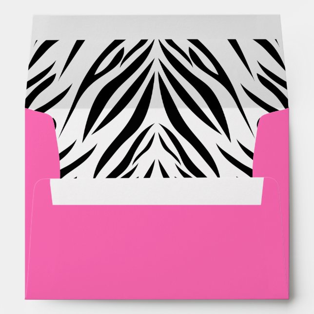 Black and White and Hot Pink Zebra Print Envelopes (Back (Bottom))