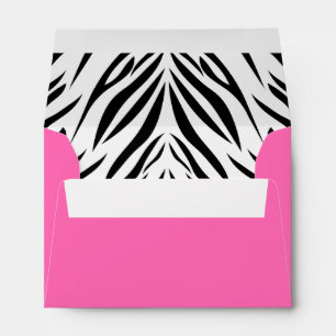 Black and White and Hot Pink Zebra Print Envelopes