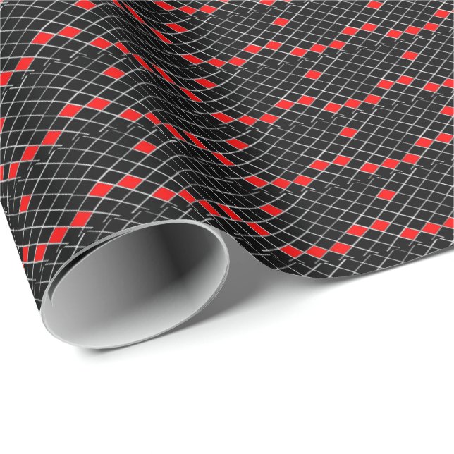black and white and red diamonds pattern wrapping paper (Roll Corner)
