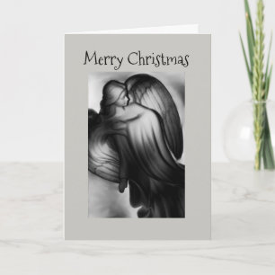 Black And White Angel Holiday Card