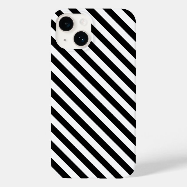 Black And White Angled Stripes Case-Mate iPhone Case (Back)