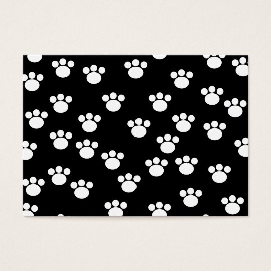 Black and White Animal Paw Print Pattern. Business Card