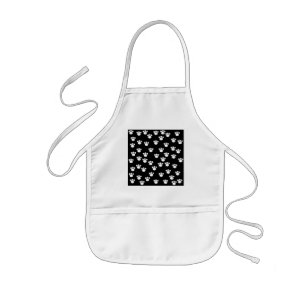 Black and White Animal Paw Print Pattern. Kids Apron