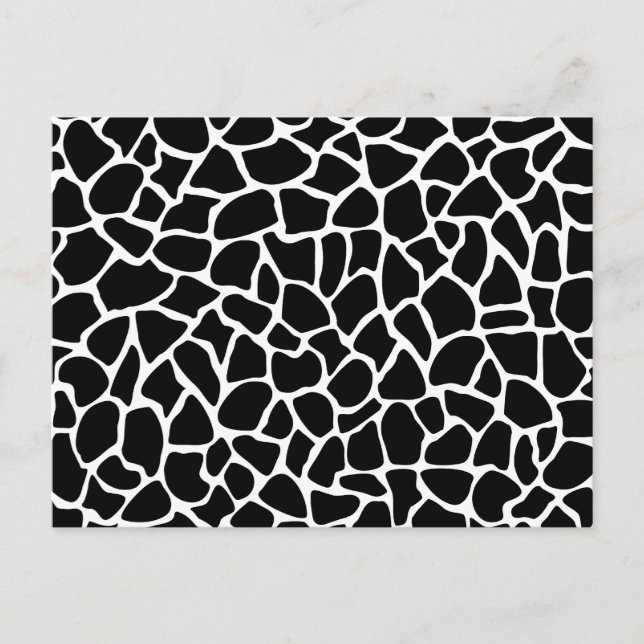 Black and White Animal Print Giraffe Pattern Postcard (Front)