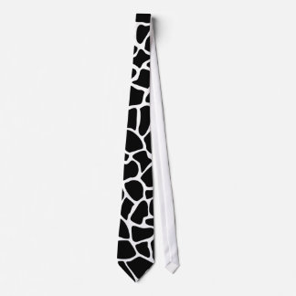 Black and White Animal Print Giraffe Pattern Tie