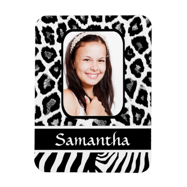 Black and white animal print magnet (Vertical)