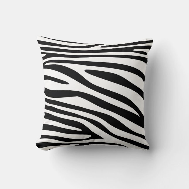 Black and White Animal print skin of Zebra Cushion (Front)