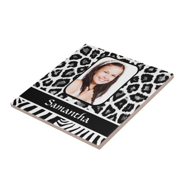 Black and white animal print tile (Side)