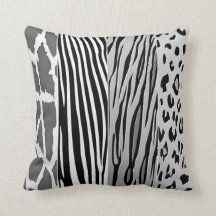 Black And White Animal Printed Zebra Stripe Pillow