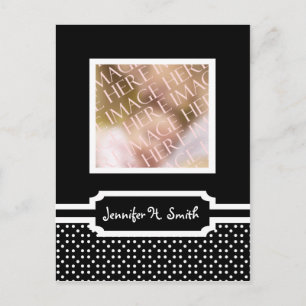 Black And White Announcement Card Template