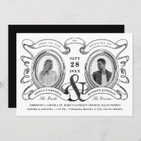 Black and White Antique Cameo Photo Wedding