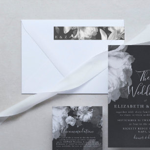 Black and White Antique Vintage Wedding Wrap Around Label