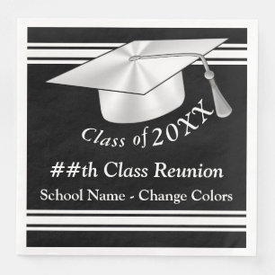 Black and White (ANY COLORS) Class Reunion Napkins