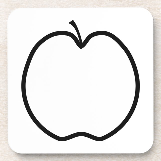 Black and White Apple. Coaster (Front)