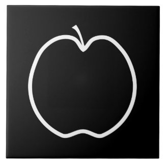 Black and White Apple. Tile