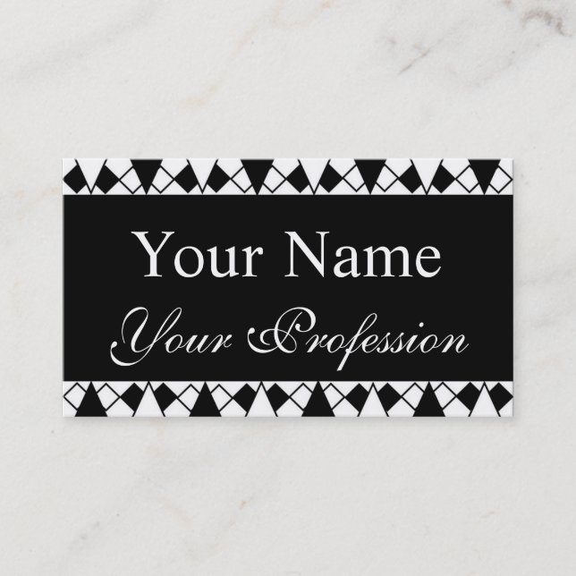 Black and White Appointment Reminder Business Card (Front)