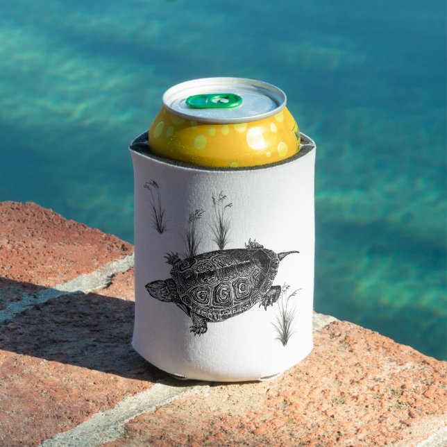 Black and White Aquatic Turtle Can Cooler (In Situ Pool)