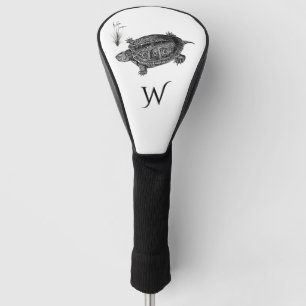 Black and White Aquatic Turtle Golf Head Cover