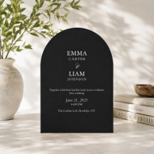 Black and white arch wedding Invitation