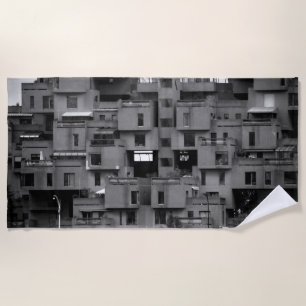 Black and White Architectural Beach Towel