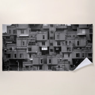 Black and White Architectural  Beach Towel