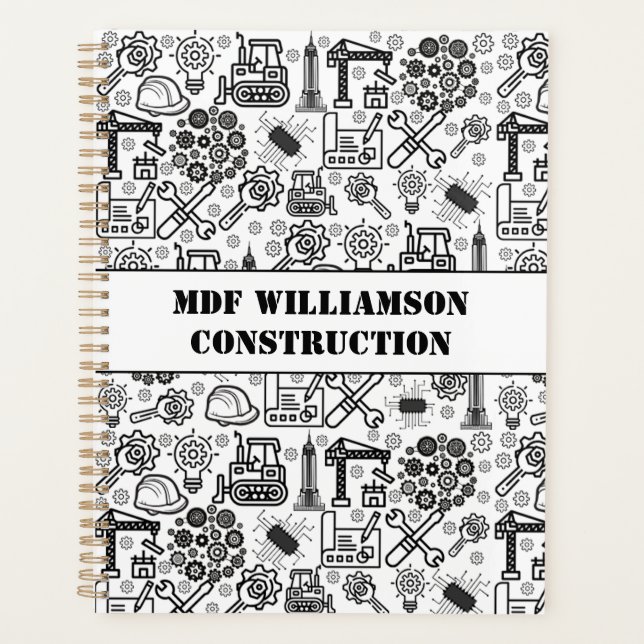 black and white Architectural Blueprint Engineer Planner (Front)