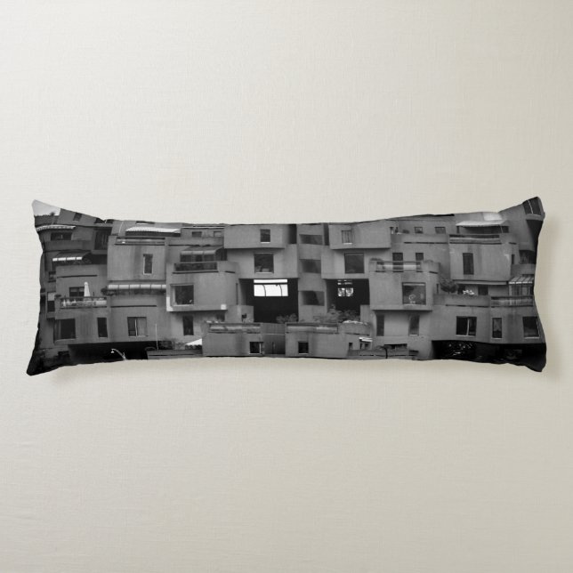 Black and White Architectural  Body Cushion (Front)