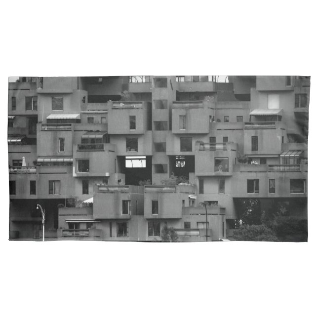 Black and White Architectural  Pillowcase (Front-Left)