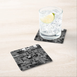 Black and White Architectural  Square Paper Coaster