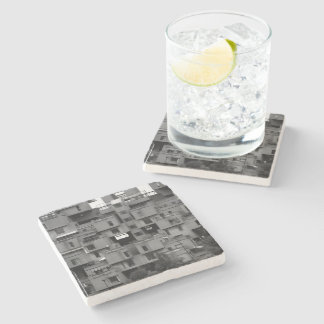 Black and White Architectural  Stone Coaster