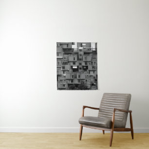 Black and White Architectural Tapestry