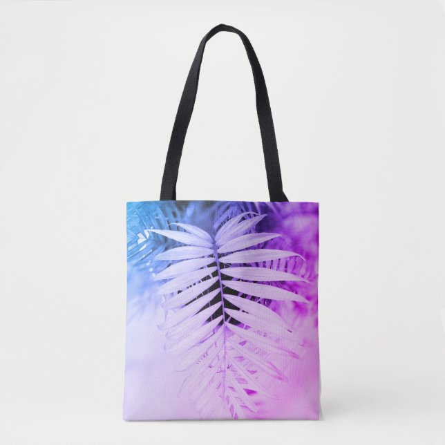 Black and White Areca Leaf Miami Tote Bag (Front)