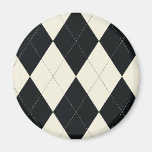 Black and White Argyle Magnet