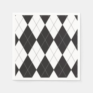 Black and White Argyle Napkin