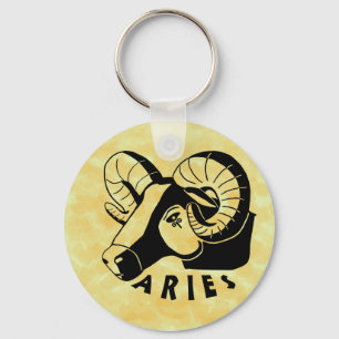 Black and White Aries Keychain