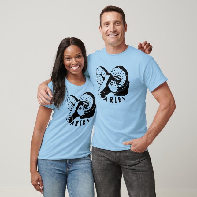 Black and White Aries Raglan T-Shirt (Unisex)