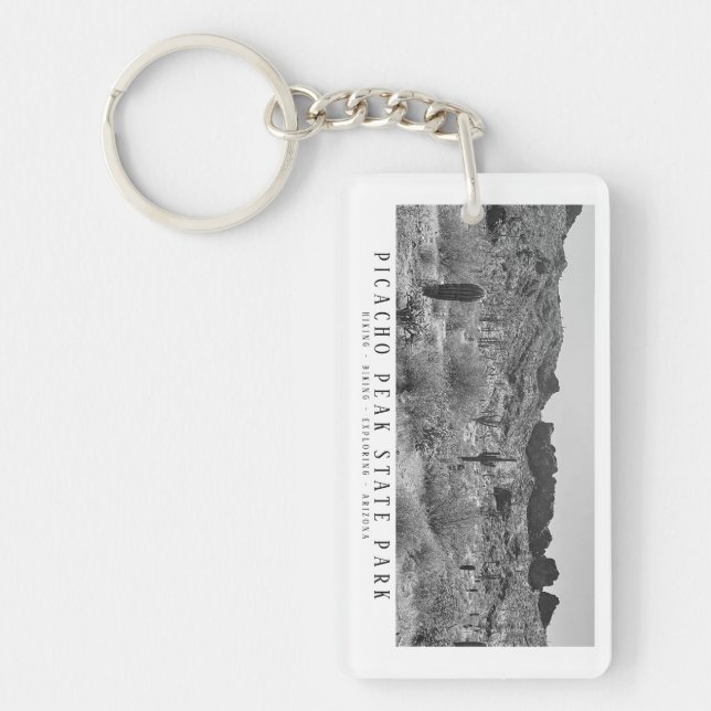 Black and White Arizona Desert Customised Key Ring (Front)