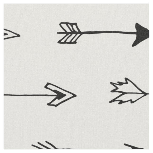 Black and white arrows. Modern scandinavian Fabric (Close Up)